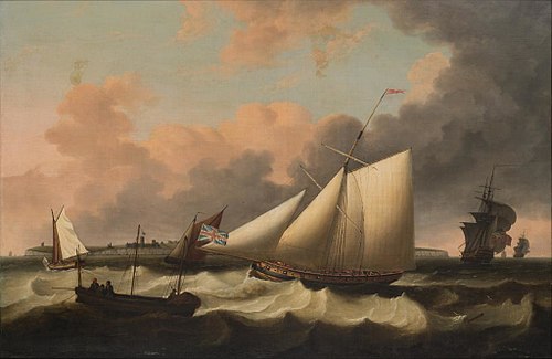 Revenue cutter off the Isle of Wight, , Thomas Luny