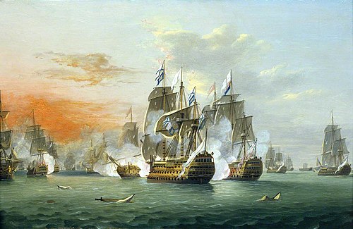 The Battle of the Saints, 12 April 1782, , Thomas Luny