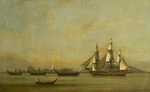 Towing the East Indiaman 'Hindustan', 1750, Thomas Luny