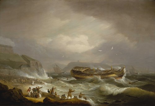 The Wreck of the East Indiaman 'Dutton' in Plymouth Sound, 26 January 1796, 1821, Thomas Luny