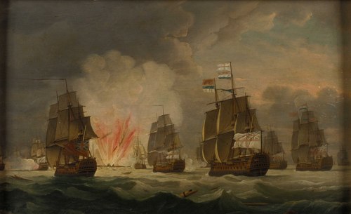 The Moonlight Battle: the Battle off Cape St Vincent, 16 January 1780, 1781, Thomas Luny