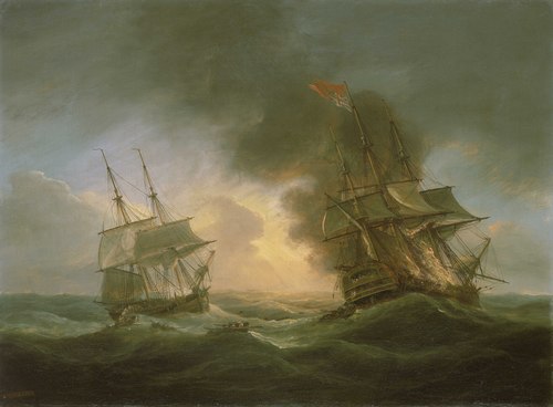 Loss of the East Indiaman 'Kent', 1 March 1825: catching fire, 1826, Thomas Luny