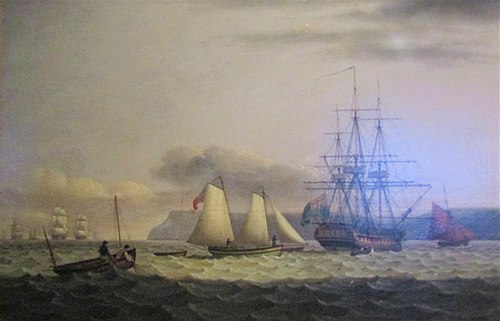 Man of War at Anchor, 1837, Thomas Luny