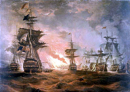 Naval battle at Abukir, 1798, Thomas Luny