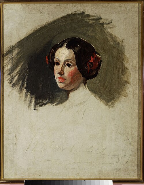 Portrait of a young woman, study, 1845, Piotr Michałowski