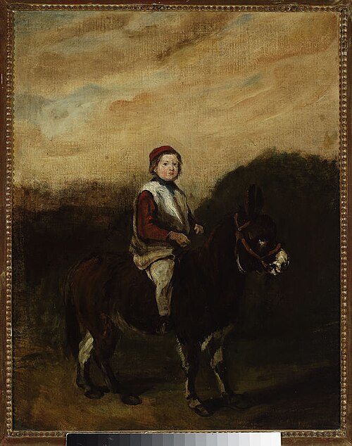 Artist’s son on a donkey, 1842, Piotr Michałowski