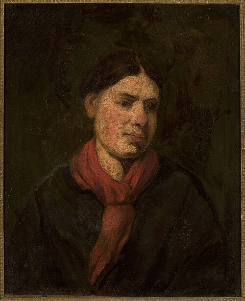 Girl in a red scarf, 1847, Piotr Michałowski