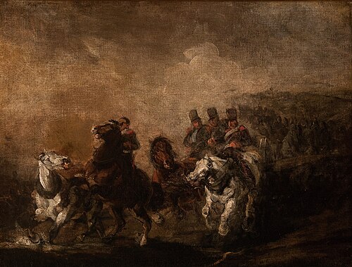 Artillery Crossing a Stream, , Piotr Michałowski