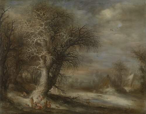 Snowy Landscape with Gypsies, 1617, Gijsbrecht Leytens