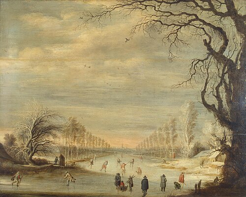 Winter Landscape with Skaters, 1630, Gijsbrecht Leytens