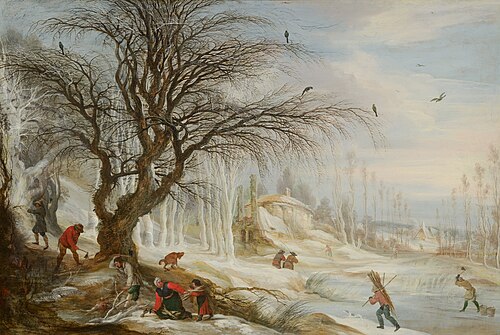 Winter Landscape with Wood Gatherers, 1617, Gijsbrecht Leytens