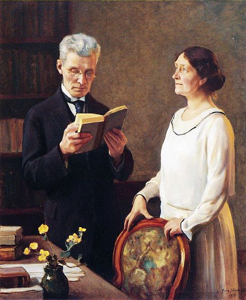 Portrait of J. J. Mikkola and Maila Talvi, 1929, Eero Järnefelt