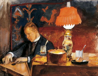 Pekka Halonen plays the Kantele, 1891, Eero Järnefelt
