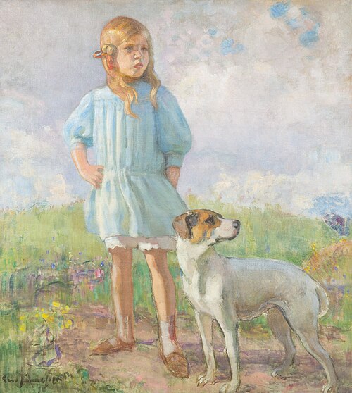 Girl with a dog, 1910, Eero Järnefelt
