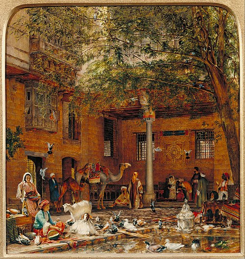 Study for 'The Courtyard of the Coptic Patriarch's House in Cairo', 1864, John Frederick Lewis