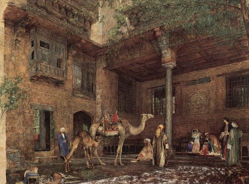 Cour de la maison du peintre au Caire, 1851, John Frederick Lewis