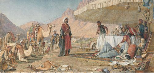 A Frank Encampment in the Desert of Mount Sinai. The Convent of St. Catherine in the Distance, 1842, John Frederick Lewis