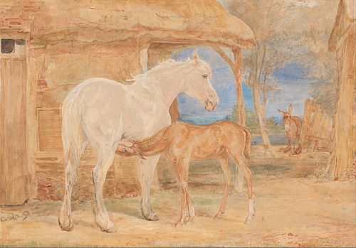 Gray Mare and a Chestnut Foal, 1846, John Frederick Lewis