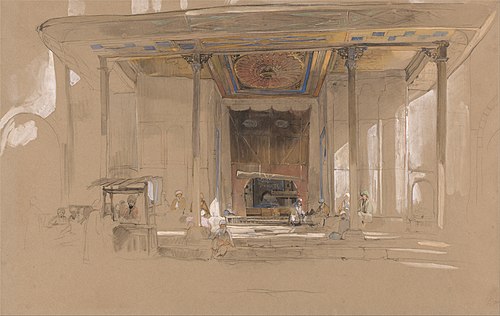 Main Entrance of Great Mosque, (Ulu cami) Bursa, Turkey,, 1840, John Frederick Lewis