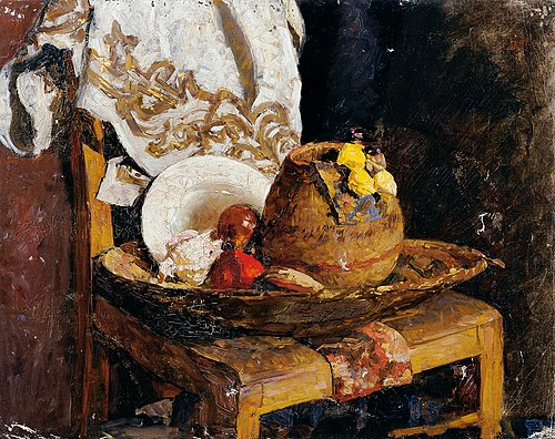 Stillleben mit Krug und Früchten, 1895, Alexander Rothaug