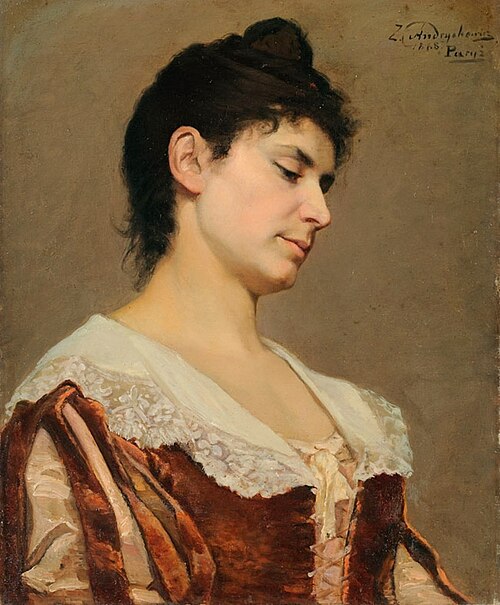 Portret damy, 1888, Zygmunt Andrychiewicz