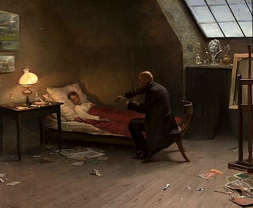 Death of an Artist - The Last Friend, 1901, Zygmunt Andrychiewicz