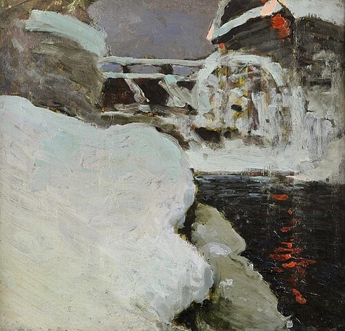 Młyn zimą., 1897, Ferdynand Ruszczyc