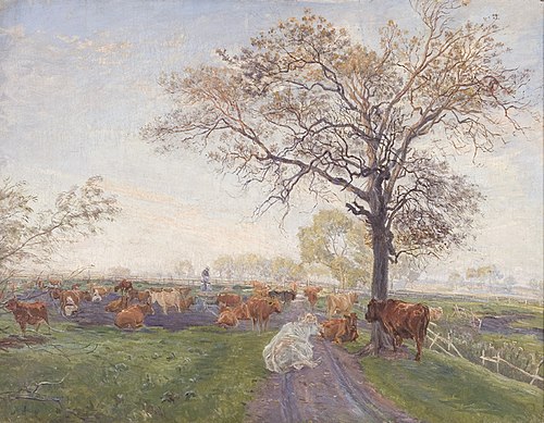 Malkepladsen ved Dyrehavegård, 1895, Theodor Philipsen