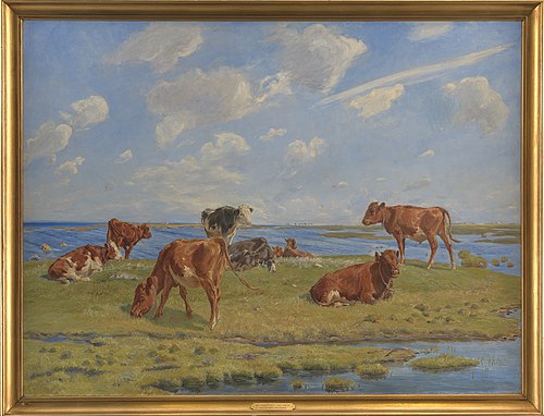 Kalve ved stranden, 1896, Theodor Philipsen