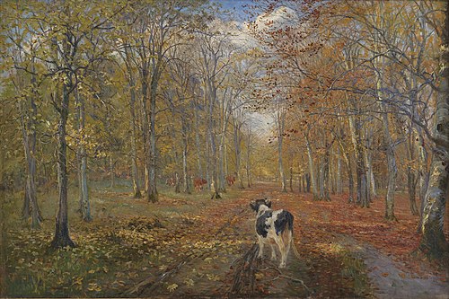 En vej i Dyrehaven. Efterår, 1889, Theodor Philipsen