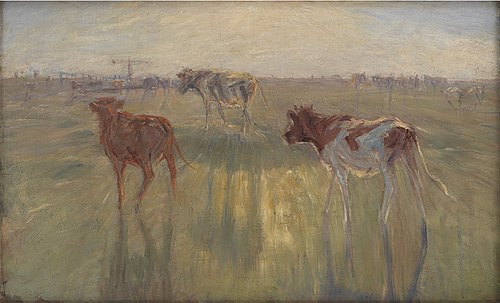Cattle Seen against the Sun on the Island of Saltholm, 1892, Theodor Philipsen