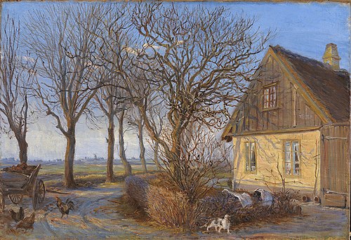 Uden for en bondegård. Maglebylille, 1903, Theodor Philipsen