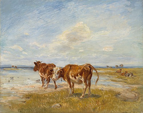 Lehmiä rannalla, luonnos, , Theodor Philipsen
