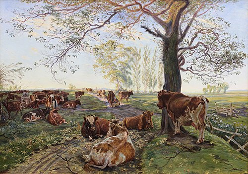 Malkeplads ved Dyrehavegård, 1901, Theodor Philipsen