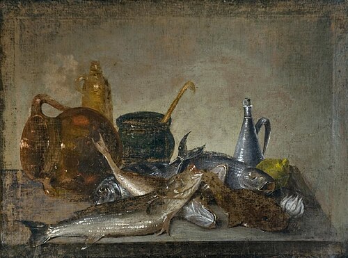 Bodegón con peces, 1662, Mateo Cerezo