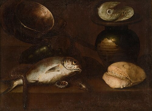 Still life with fish, 1650, Mateo Cerezo