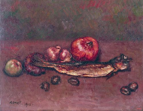 Still Life with Onions and Herring, 1910, Isidre Nonell