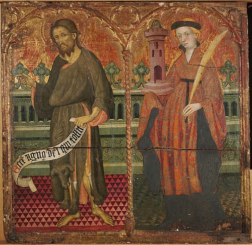 Saint John the Baptist and Saint Barbara, 1412, Lluis Borrassà
