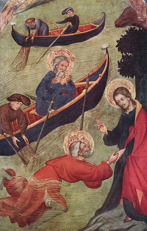 Jesus Supports Saint Peter on the Water, 1411, Lluis Borrassà