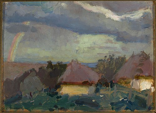 Rural landscape with a rainbow, 1906, Tadeusz Makowski