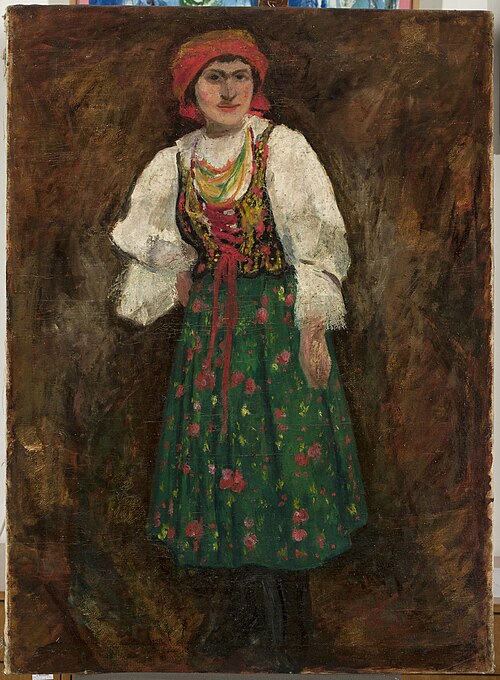 Woman in a Kraków folk costume, 1906, Tadeusz Makowski