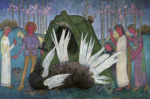 Saint George piercing a dragon, 1909, Tadeusz Makowski