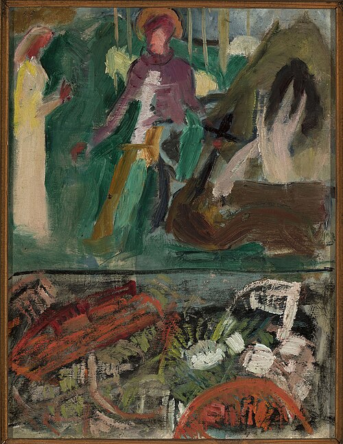 Sketch for the painting ‘Saint George piercing a dragon’, 1909, Tadeusz Makowski