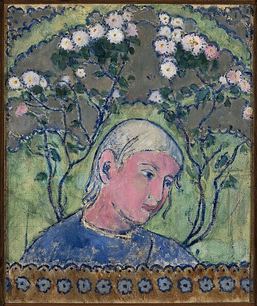 Head of a girl in flowers, 1909, Tadeusz Makowski