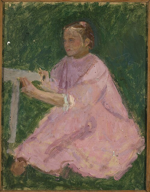 Dziewczynka w różowej sukience, 1910, Tadeusz Makowski