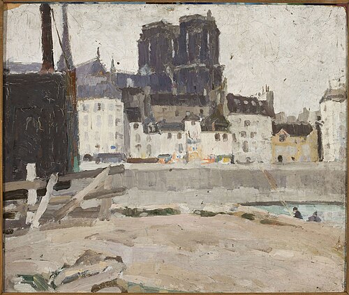 Landscape with Notre-Dame Cathedral, 1910, Tadeusz Makowski