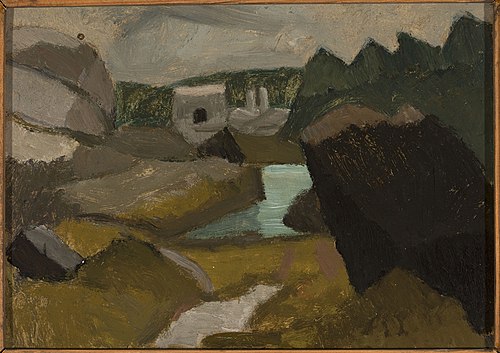 Rocky landscape with water, 1911, Tadeusz Makowski