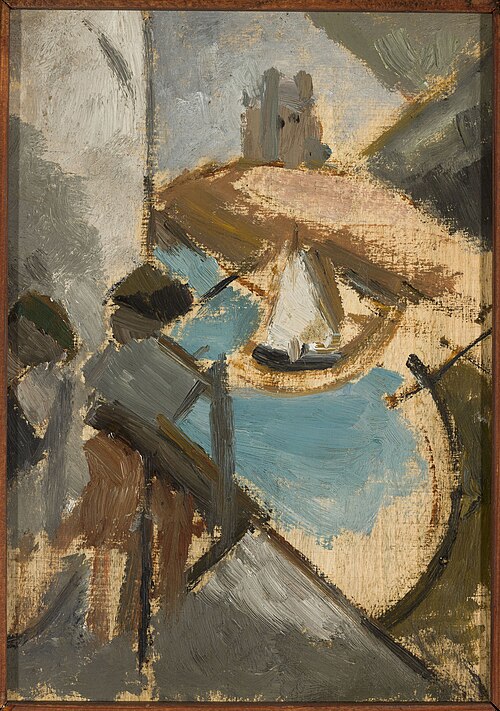 Landscape with a sailing boat, 1911, Tadeusz Makowski