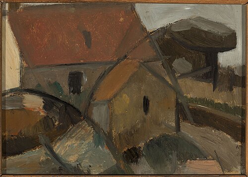 Small house with a red roof, 1911, Tadeusz Makowski