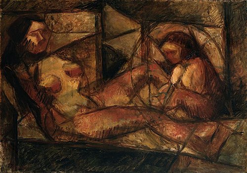 Two cubist female nudes, 1914, Tadeusz Makowski